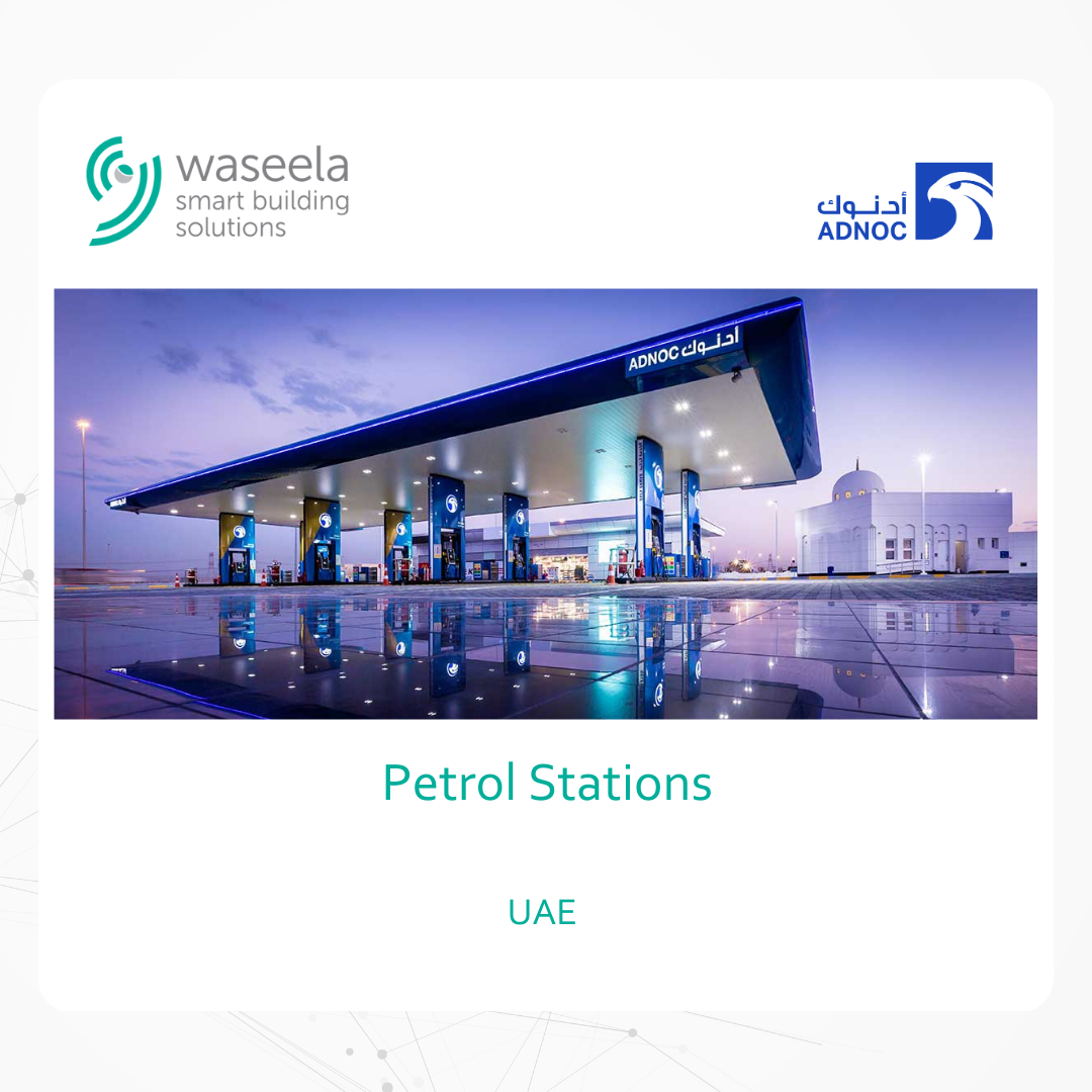 Waseela delivered a CCTV project for ADNOC Petrol Stations; design, supply & installation of digital CCTV in over 55 ADNOC Petrol Stations all over UAE, 150 cameras, 40 DVRs