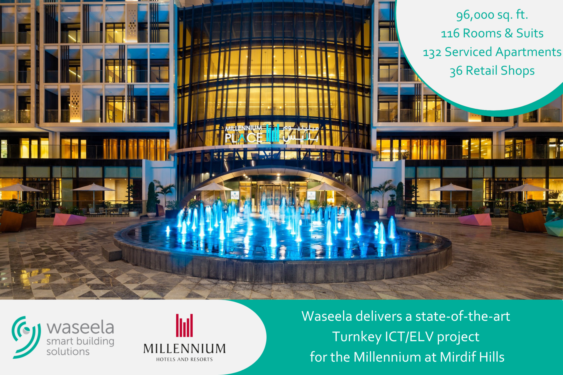 Waseela delivers a state-of-the-art Turnkey 96,000 Sq. ft. ICT/ELV project for Millennium at Mirdif Hills, Dubai, UAE